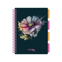 KOŁOZESZYT B5 100 # PADS KWIATY GRANATOWY STRIGO