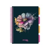 KOŁOZESZYT B5 100 # PADS KWIATY GRANATOWY STRIGO