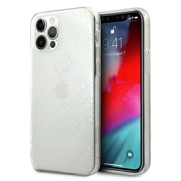Etui Guess 4G 3D Pattern Collection na iPhone 12 Pro Max - przezroczyste zdjęcie 1
