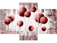 60 90CM OBRAZ 3 ELEM ABSTRAKCYJNE DMUCHAWCE CZERWIENI ŚCIENNY DRUK PŁÓTNO