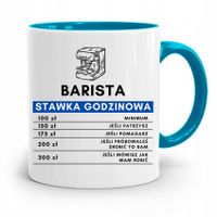 Dla Baristy Baristki Kawiarki Kubek Błękitny Z Nadrukiem Ze Zdjęciem