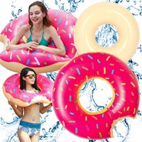 koło dmuchane donut do pływania na basen różowy materac na plażę 90cm