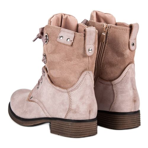Zamszowe pudrowe workery r.41 na Arena.pl