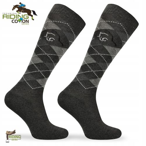 Klasyczne podkolanówki jeździeckie w romby SPDJ na Arena.pl