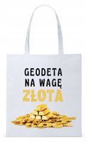 Dla Geodety Na Prezent Torba Eco Biała Shopper Z Nadrukiem Ze Zdjęciem