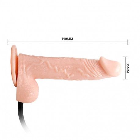 Pompowane dildo z przyssawką i jądrami zdjęcie 4