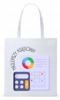 Dla Księgowej Księgowego Torba Eco Biała Shopper Z Nadrukiem Ze Zdjęciem