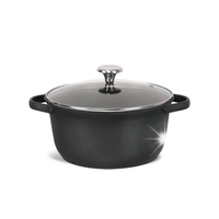 Garnek z pokrywką indukcja gaz 24cm 4.6L czarny MAESTRO MR-4027-24