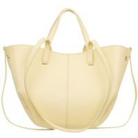 VERA PELLE torebka damska skórzana shopper mała rozpinana V695 j.żółta