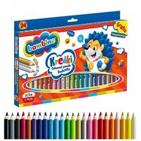 KREDKI OŁÓWKOWE JUMBO 24 KOLORY GRUBE BAMBINO ZŁOTA SREBRNA