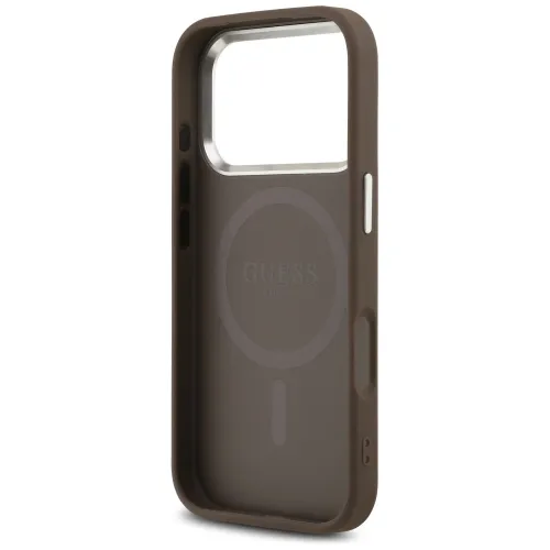 etui guess 4g triangle logo magsafe na iphone 17 pro - brązowe na Arena.pl
