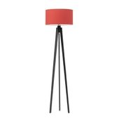 Lampa podłogowa MIAMI abażur czerwony stelaż hebanowy