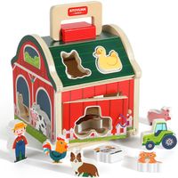 SORTER DREWNIANY FARMA KOSTKA EDUKACYJNA ZWIERZĘTA ZRĘCZNOŚCIOWA