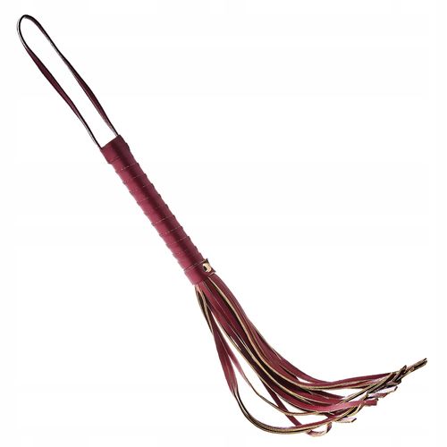 Pejcz do chłosty i batów z ekoskóry, czerwony. Liczne paseczki. BDSM na Arena.pl