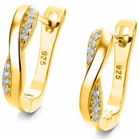 Kolczyki srebrne angielskie damskie, kolczyki srebro próba 925 pozłacane