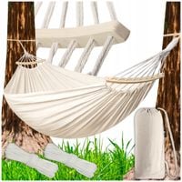 HAMAK OGRODOWY Dwuosobowy Duży Mocny XXL 265x155cm 2 Pałąki 60cm + Torba