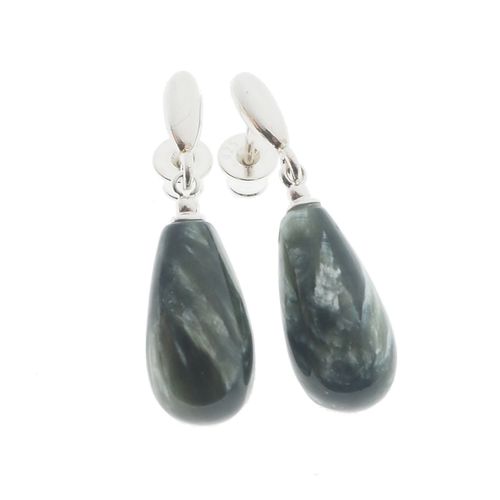 Kolczyki - Serafinit kropla w srebrze na Arena.pl