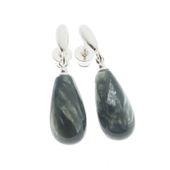 Kolczyki - Serafinit kropla w srebrze