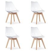 Krzesło MARK - przezroczyste / nogi naturalne x 4