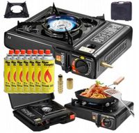 KUCHENKA TURYSTYCZNA GAZOWA POLOWA PRZENOŚNA w WALIZCE 6 szt x KARTUSZ GAZ