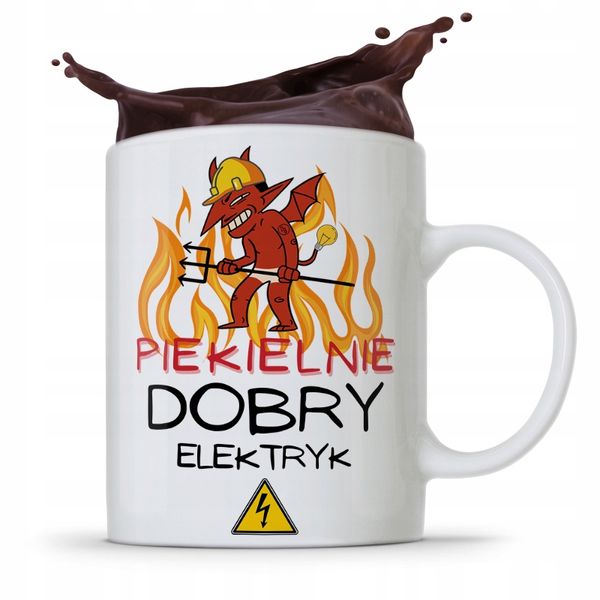 Kubek Dla Elektryka Piekielnie Dobry Elektryk Z Nadrukiem Ze Zdjęciem zdjęcie 1