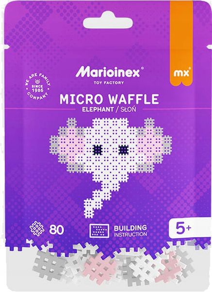 Marioinex Micro Waffle 80 elementów SŁOŃ - obraz puzzle zdjęcie 7