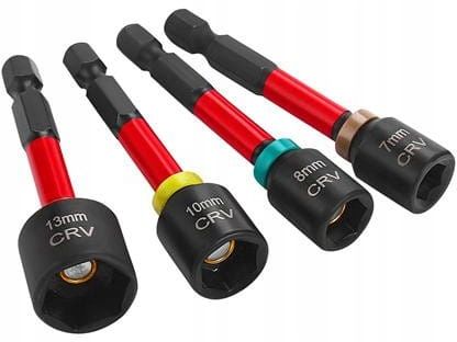 Zestaw nasadek magnetycznych do wkrętów walizka 4 sztuki UDAROWE na Arena.pl