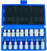 ZESTAW KLUCZY E TORX Z NASADKĄ 1/2" 19el.