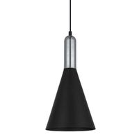 Loft LAMPA wisząca KHALEO MDM-3030/1 BK+CR Italux stożek OPRAWA metalowa ZWIS industrialny chrom czarny