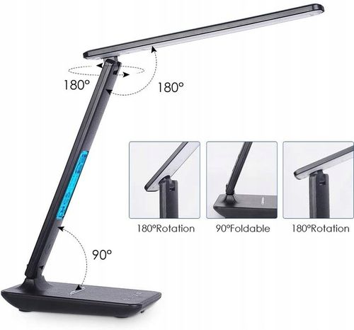 Lampka biurkowa LED lampa na biurko WYŚWIETLACZ LED Zegar Data 5 na Arena.pl