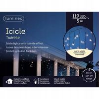 Lampki sople 119 LED na budynek ciepły biały 5m