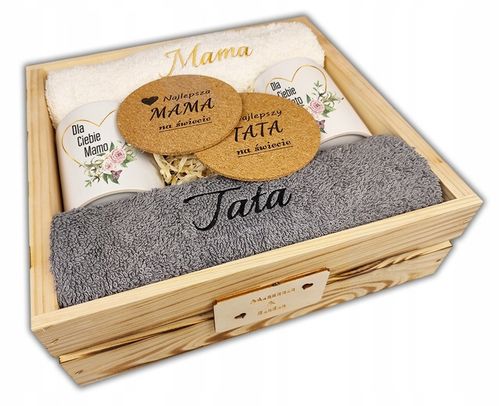 PREZENT NA DZIEŃ MAMY MATKI DLA TATY OJCA ZESTAW KUBEK RĘCZNIKI Z HAFTEM na Arena.pl