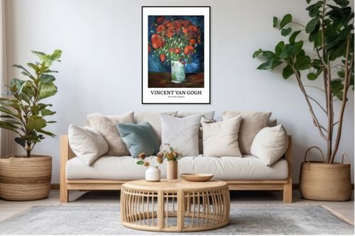 Plakat 60x80cm Design Vase with Poppies, Van Gogh Vintage do Salonu na Arena.pl