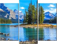 70 90CM OBRAZ 3 ELEM JEZIORO MALIGNE ŚCIENNY DRUK PŁÓTNO