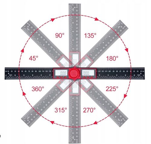 KĄTOMIERZ ELEKTRONICZNY CYFROWY 200MM 360° SOLIDNY na Arena.pl
