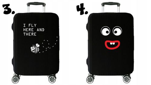 Pokrowiec na Walizkę Ochronny Etui Trzy Rozmiary S M L Czarny z Tekstem na Arena.pl