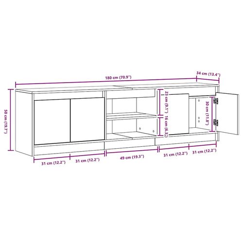 Szafka pod telewizor Brązowy 182 x 34 x 50 cm na Arena.pl