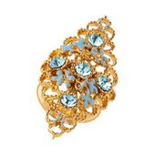 ażurowy pierścionek z kryształkami z kolekcji blossom (r9740/4au)