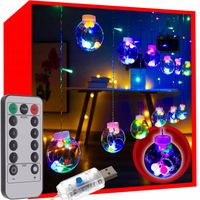 Lampki Choinkowe LED Kurtyna Sople Zewnętrzne Girlanda Świetlna Pilot Kule