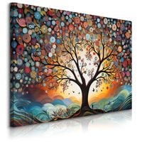 Obraz Canvas Do Salonu Abstrakcja Kolorowe Drzewo Styl Boho 70cm x 50cm