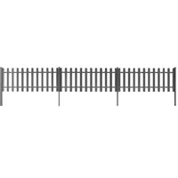 Emaga Płot sztachetowy ze słupkami, 3 szt., WPC, 600x60 cm