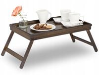 Taca do łóżka bambusowa ciemnobrązowa C94