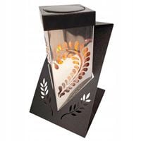 ZNICZ SOLARNY LED KWADRAT PANEL FOTOWOLTAICZNY ORNAMENT GRÓB SOLAR CZARNY