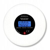 CZUJNIK CZADU DYMU TLENKU WĘGLA 2W1 CERTYFIKOWANY BEZPRZEWODOWY GŁOŚNY 85dB