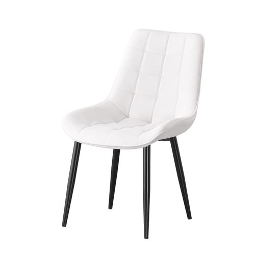 MALMO KRZESŁO TAPICEROWANE ECRU WELUR PIKOWANE na Arena.pl