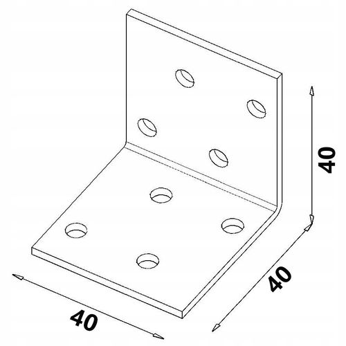 Kątownik Montażowy Techniki Zamocowań 40 X 40 X 40 X 2 Mm 1 Sztuka na Arena.pl