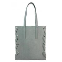 Zamszowa torba Shopper bag ,duży worek, kółka, Vera Pelle pojemny Szara WK745G KEMER
