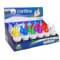 Znicz LED Cortina Wkład Kolorowy + Baterie Świeczka Płomień Migający 24 szt
