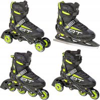 Rolki Wrotki Łyżwy 4w1 Regulowane RAVEN Profession Black/Lime 28-32