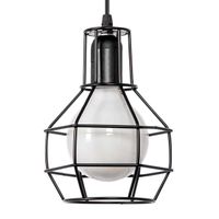 LAMPA wisząca VEN W-1714/1 metalowa OPRAWA druciany ZWIS klatka loft czarna
